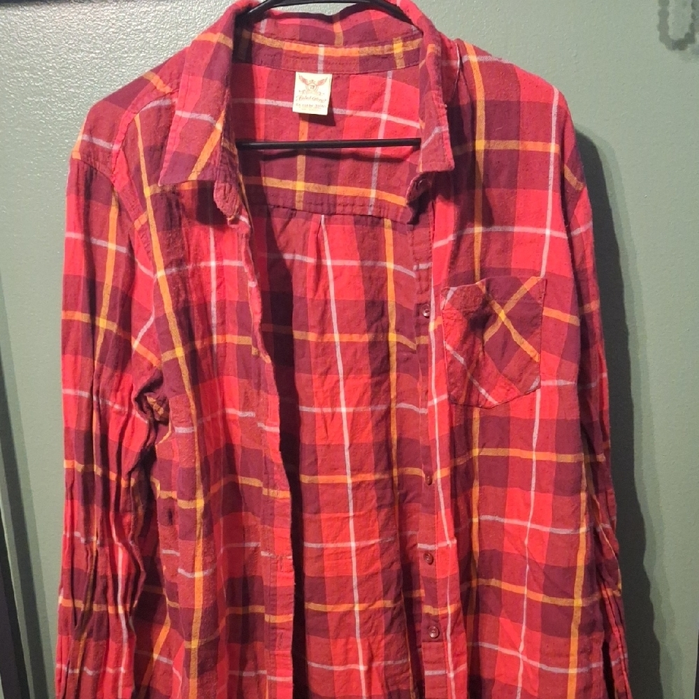 American Eagle Red Plaid Shirt